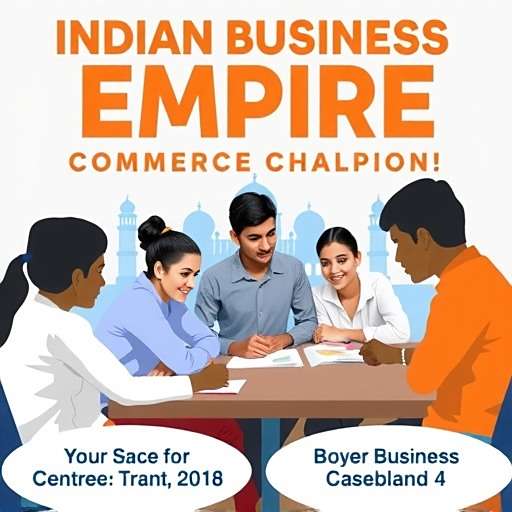 Commerce Champion India School Challenge Commerce Champion India School Challenge poster showing students participating in business simulation