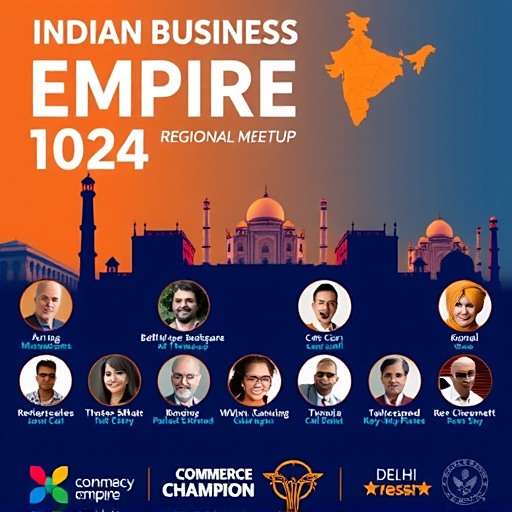 Commerce Champion India Regional Meetups Commerce Champion India Regional Meetup poster featuring local players in Delhi