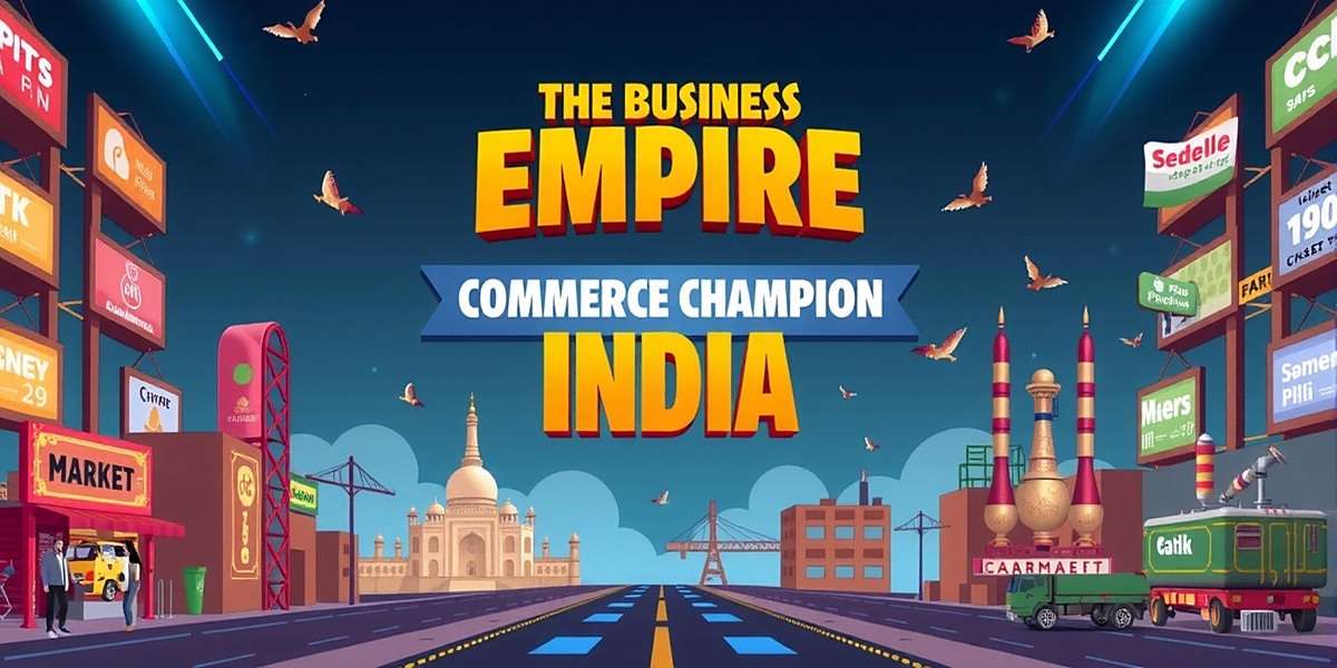 Commerce Champion India - Main Game Cover Commerce Champion India game cover showing various Indian business scenarios including markets, offices and factories